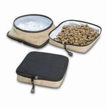 2 in 1 Pet Travel Bowl Set with Two Food and Water Bowls(PB 1602)