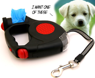 3-in-1 Retractable Dog Leash with Flashlight & Waste Bags(PRL 1022)