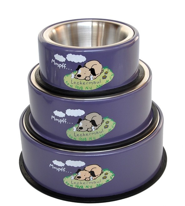 Stripe Stainless Steel Non-Skid Dog Bowls(PB 2096)