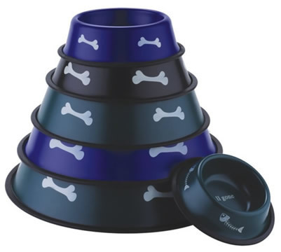 Color Non-Skid Bone Dog Bowls(PB 1126)