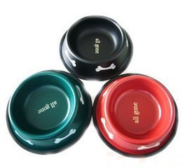 Color Non-Skid Bone Dog Bowls(PB 1126)