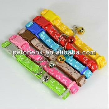 Stars Printed Cute Nylon Pet Collar with Bells (PC 3101)