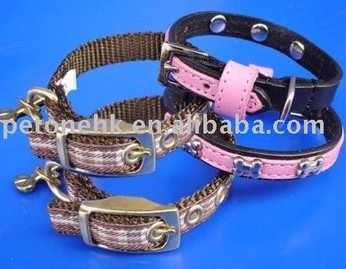 Chocolate Stripe PU Dog Collar (PC 0126 )