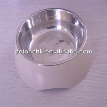 white steel pet bowls