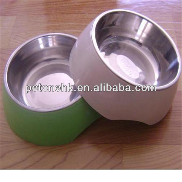 stainless steel covered pet food bowl