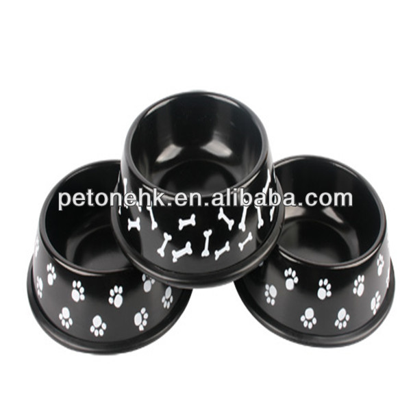 designer black porcelain dog bowl